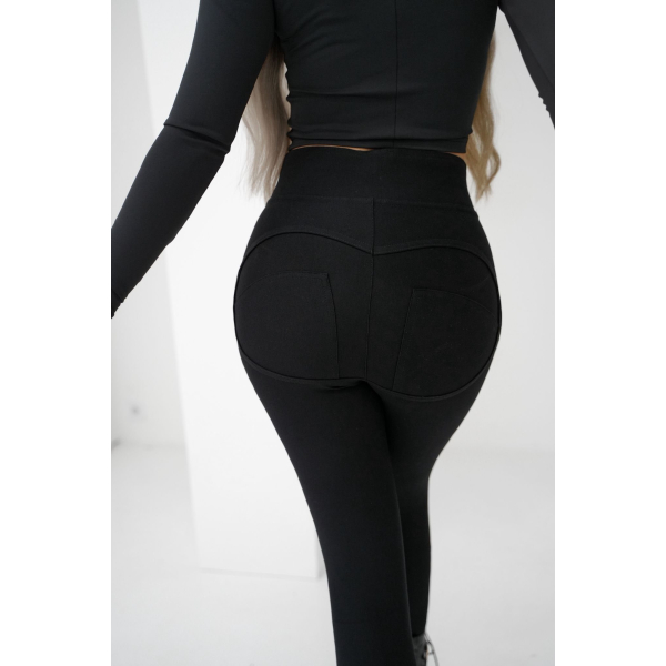 Legginsy antycellulitowe / Push Up / BLACK /   S - M - L - XL